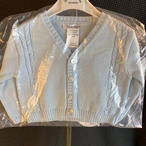NWT Sarah Louise cardigan sweater infant boys size 16M Light Blue Style 784